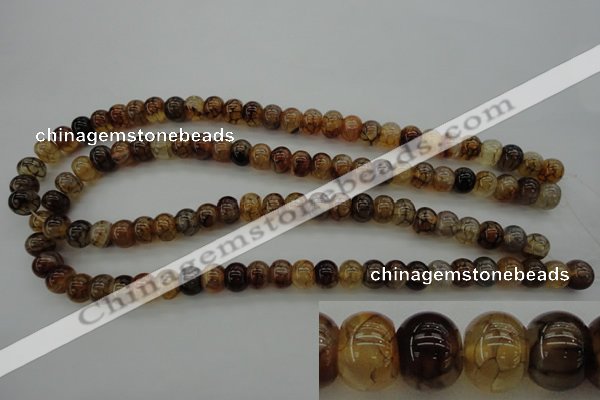 CAG4118 15.5 inches 7*10mm rondelle dragon veins agate beads