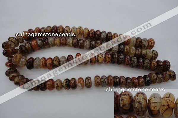 CAG4119 15.5 inches 8*15mm rondelle dragon veins agate beads