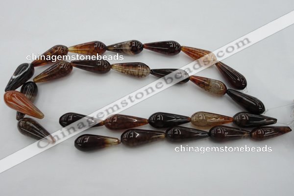 CAG4122 15.5 inches 12*30mm teardrop dragon veins agate beads