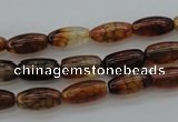 CAG4126 15.5 inches 6*12mm rice dragon veins agate beads