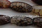 CAG4130 15.5 inches 15*30mm rice dragon veins agate beads