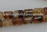 CAG4132 15.5 inches 8*11mm tube dragon veins agate beads