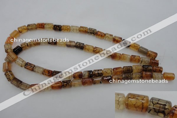 CAG4132 15.5 inches 8*11mm tube dragon veins agate beads