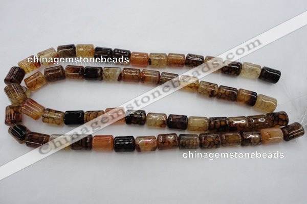 CAG4133 15.5 inches 10*14mm tube dragon veins agate beads