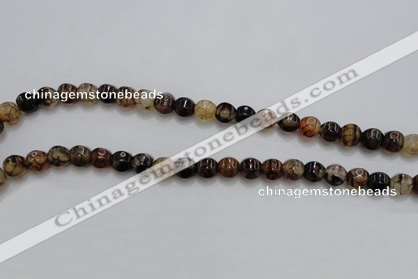 CAG4141 15.5 inches 8*8mm pumpkin dragon veins agate beads