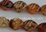 CAG4150 15.5 inches 8*12mm twisted rice dragon veins agate beads