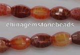 CAG4172 15.5 inches 9*14mm faceted hexahedron natural fire agate beads