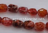 CAG4175 15.5 inches 9*12mm faceted nuggets natural fire agate beads