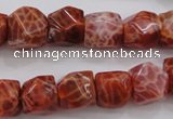 CAG4176 15.5 inches 10*11mm faceted nuggets natural fire agate beads