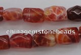 CAG4177 15.5 inches 10*14mm faceted nuggets natural fire agate beads