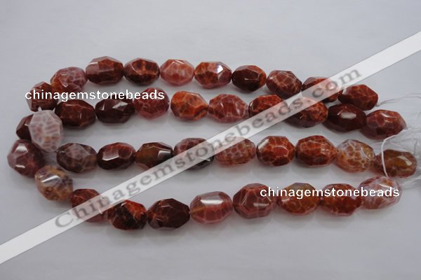 CAG4178 15.5 inches 15*20mm faceted nuggets natural fire agate beads