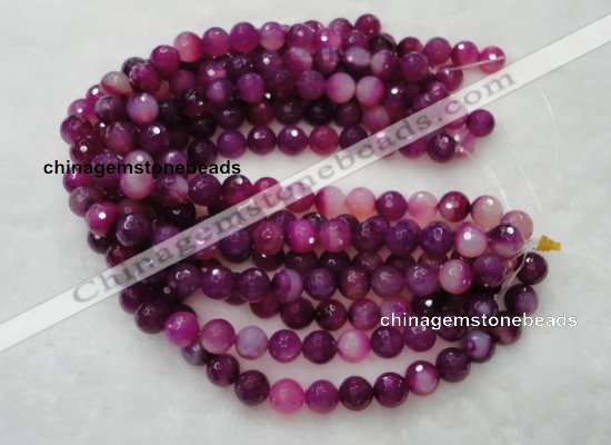 CAG418 15.5 inches 14mm faceted round agate beads Wholesale