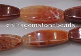 CAG4188 15.5 inches 10*30mm tetrahedron natural fire agate beads