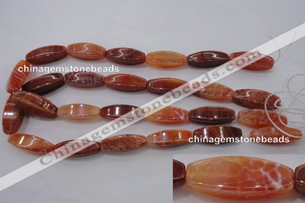 CAG4188 15.5 inches 10*30mm tetrahedron natural fire agate beads