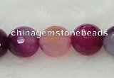 CAG419 15.5 inches 16mm faceted round agate beads Wholesale