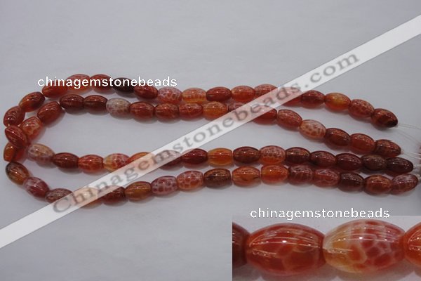 CAG4190 15.5 inches 8*12mm rice natural fire agate beads