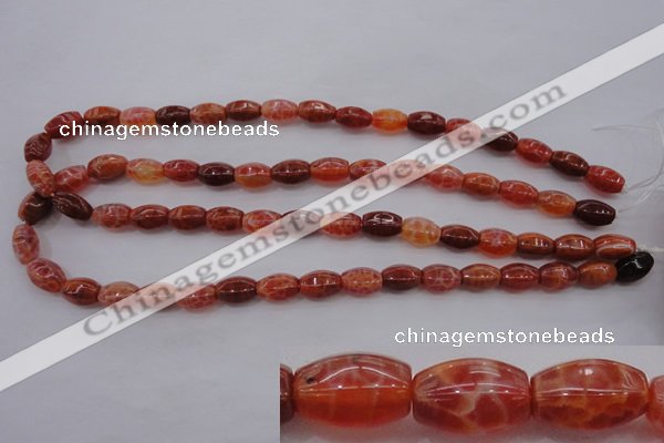 CAG4192 15.5 inches 7*12mm hexahedron natural fire agate beads