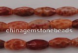 CAG4194 15.5 inches 8*14mm faceted rice natural fire agate beads