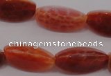 CAG4200 15.5 inches 8*16mm twisted trihedron natural fire agate beads