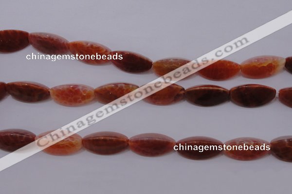 CAG4205 15.5 inches 10*20mm trihedron natural fire agate beads