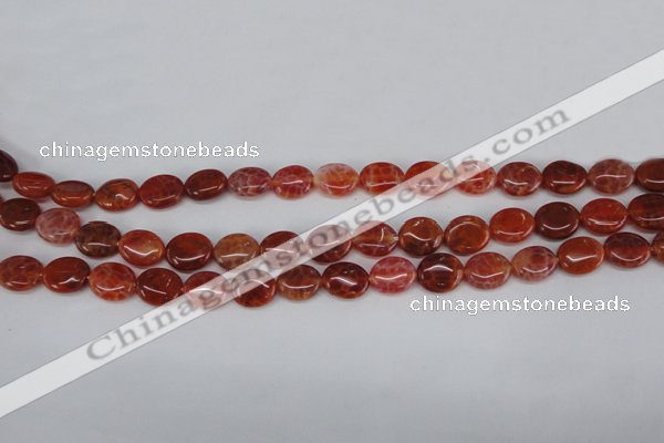 CAG4210 15.5 inches 8*10mm oval natural fire agate beads