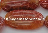 CAG4220 15.5 inches 25*50mm oval natural fire agate beads