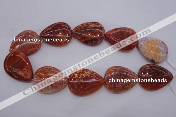 CAG4222 15.5 inches 30*40mm flat teardrop natural fire agate beads