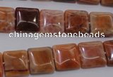 CAG4228 15.5 inches 12*12mm square natural fire agate beads