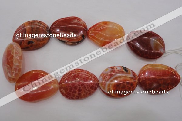 CAG4233 15.5 inches 28*40mm - 33*45mm freeform natural fire agate beads