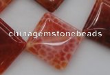 CAG4235 15.5 inches 20*20mm diamond natural fire agate beads