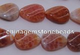 CAG4245 15.5 inches 13*18mm twisted flat teardrop natural fire agate beads