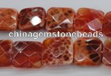 CAG4252 15.5 inches 16*16mm faceted square natural fire agate beads