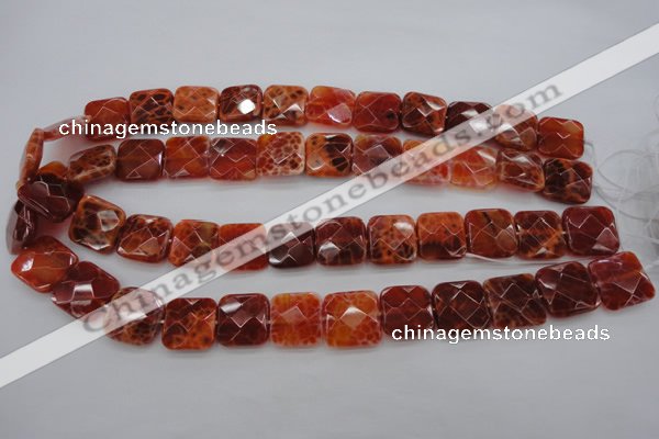 CAG4252 15.5 inches 16*16mm faceted square natural fire agate beads