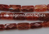 CAG4255 15.5 inches 7*14mm faceted square natural fire agate beads