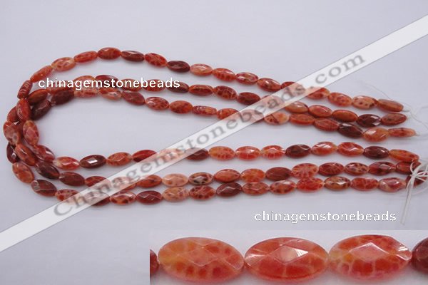 CAG4268 15.5 inches 6*12mm faceted marquise natural fire agate beads