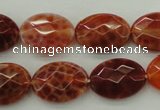 CAG4270 15.5 inches 13*18mm faceted oval natural fire agate beads