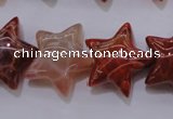 CAG4292 15.5 inches 20*22mm star natural fire agate beads