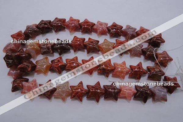 CAG4292 15.5 inches 20*22mm star natural fire agate beads