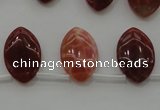 CAG4295 Top-drilled 12*18mm marquise natural fire agate beads