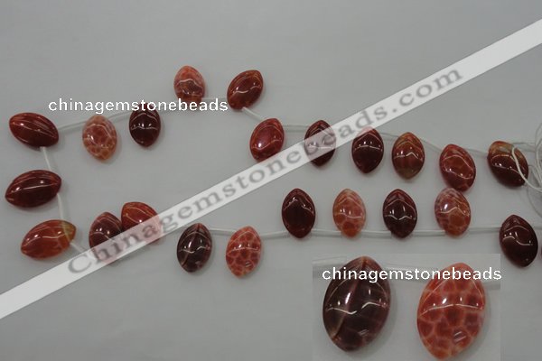 CAG4295 Top-drilled 12*18mm marquise natural fire agate beads