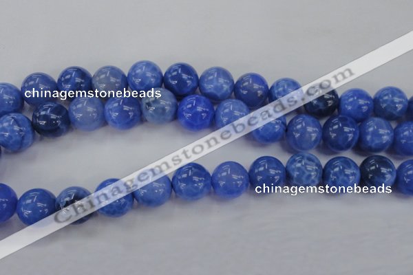 CAG4304 15.5 inches 12mm round dyed blue fire agate beads
