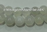 CAG4342 15.5 inches 8mm round white agate beads wholesale