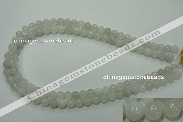 CAG4342 15.5 inches 8mm round white agate beads wholesale