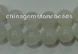 CAG4343 15.5 inches 10mm round white agate beads wholesale