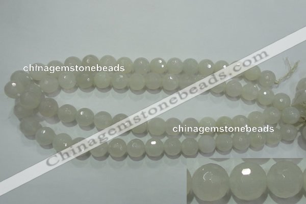 CAG4351 15.5 inches 10mm faceted round white agate beads wholesale