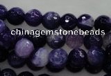 CAG436 15.5 inches 10mm faceted round dark purple agate beads