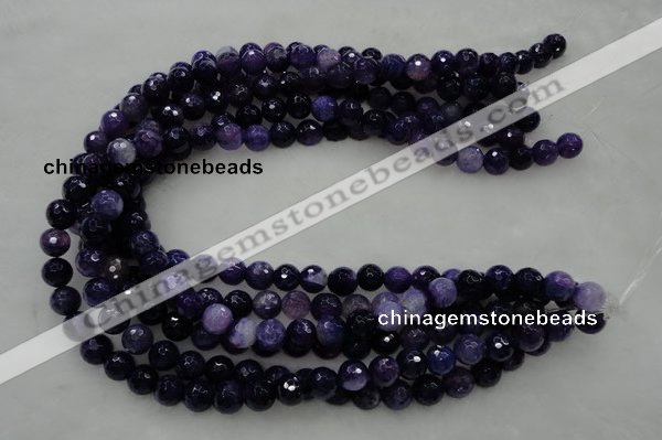 CAG436 15.5 inches 10mm faceted round dark purple agate beads