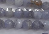 CAG4361 15.5 inches 6mm faceted round blue lace agate beads