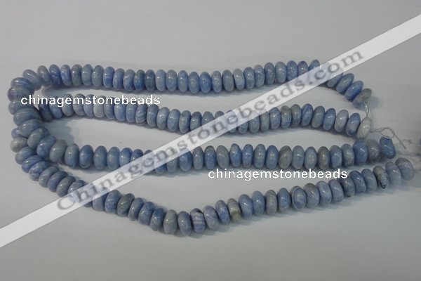 CAG4373 15.5 inches 6*12mm rondelle dyed blue lace agate beads