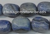 CAG4379 15.5 inches 15*20mm nuggets dyed blue lace agate beads